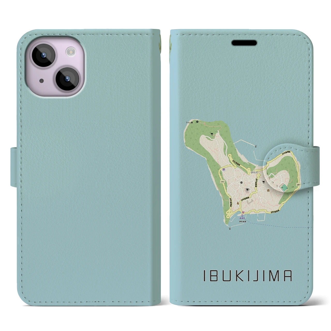 【伊吹島(香川県)】地図柄iPhoneケース(手帳タイプ)
