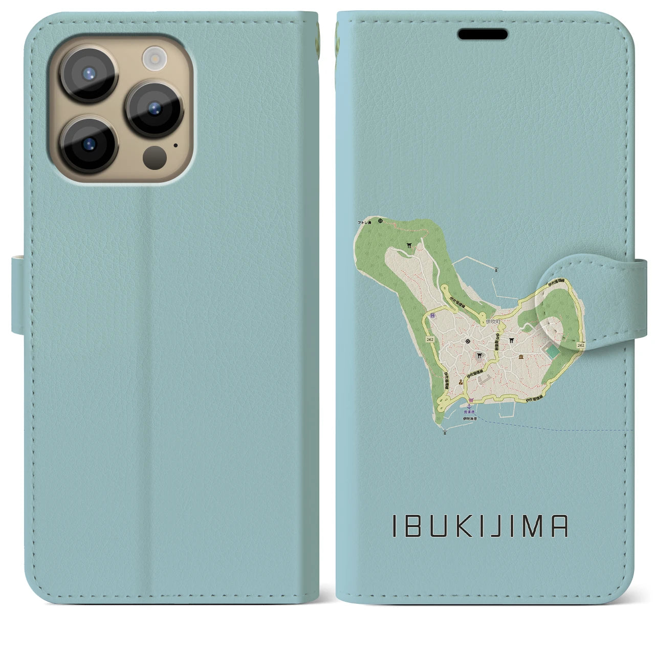 【伊吹島(香川県)】地図柄iPhoneケース(手帳タイプ)