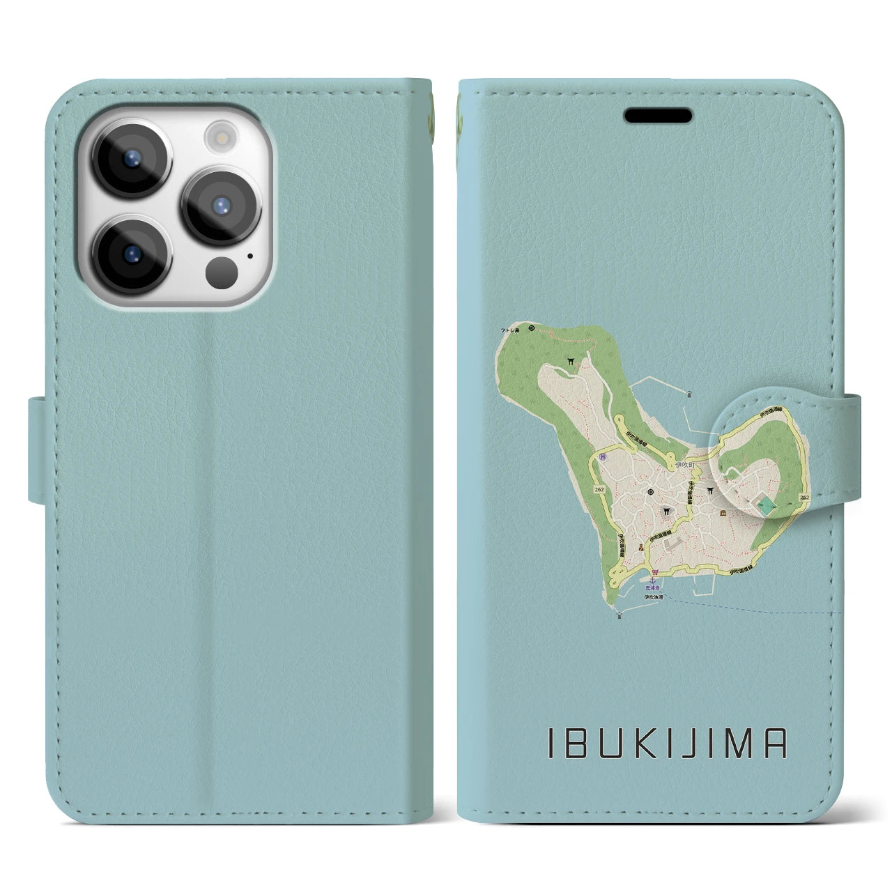 【伊吹島(香川県)】地図柄iPhoneケース(手帳タイプ)