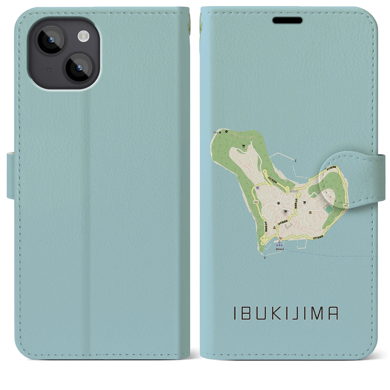 【伊吹島(香川県)】地図柄iPhoneケース(手帳タイプ)
