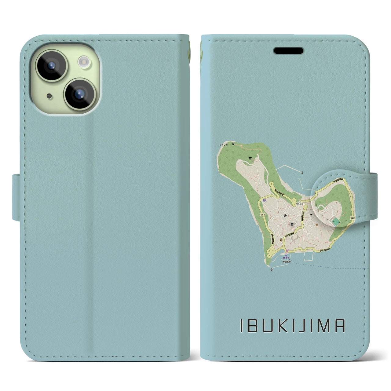 【伊吹島(香川県)】地図柄iPhoneケース(手帳タイプ)