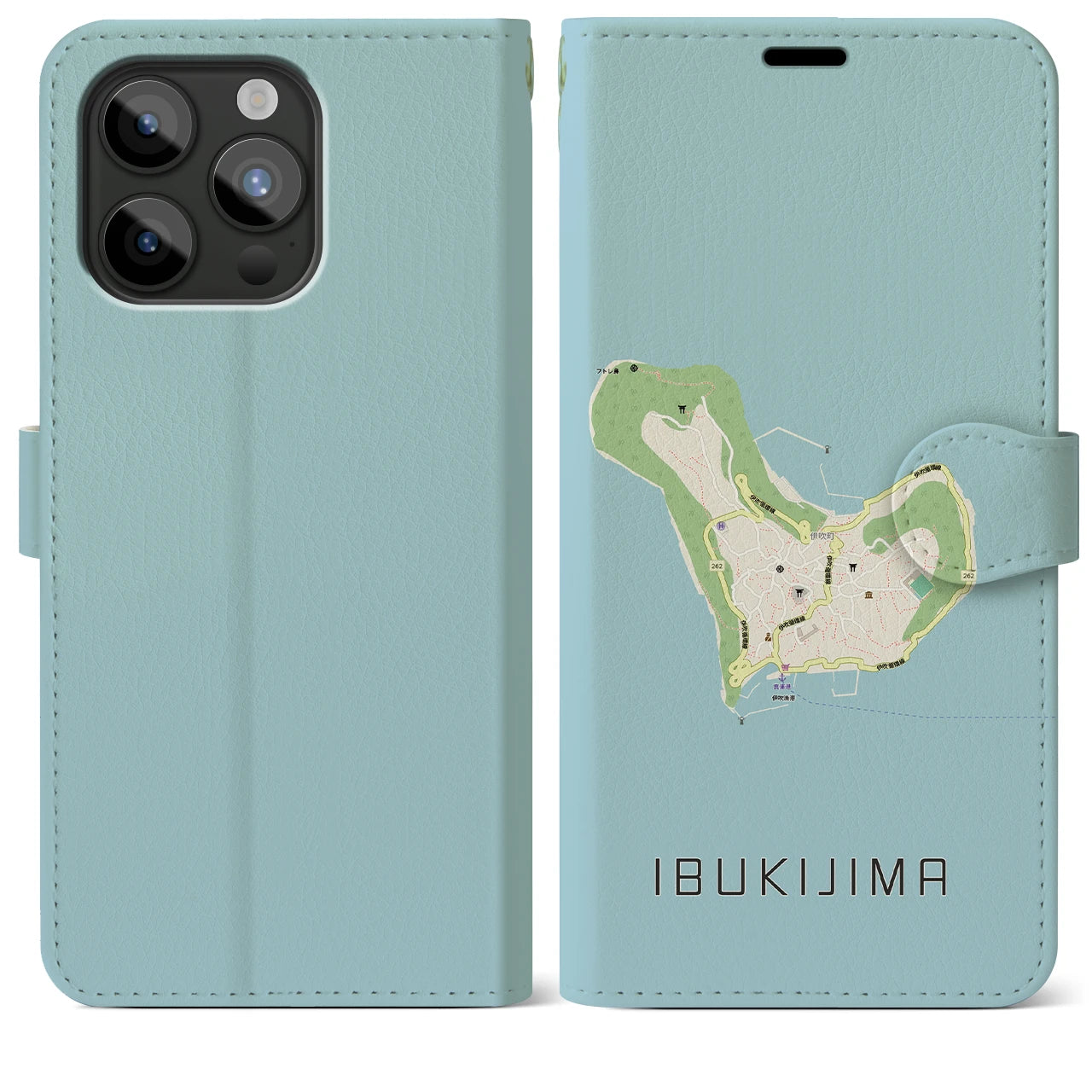 【伊吹島(香川県)】地図柄iPhoneケース(手帳タイプ)