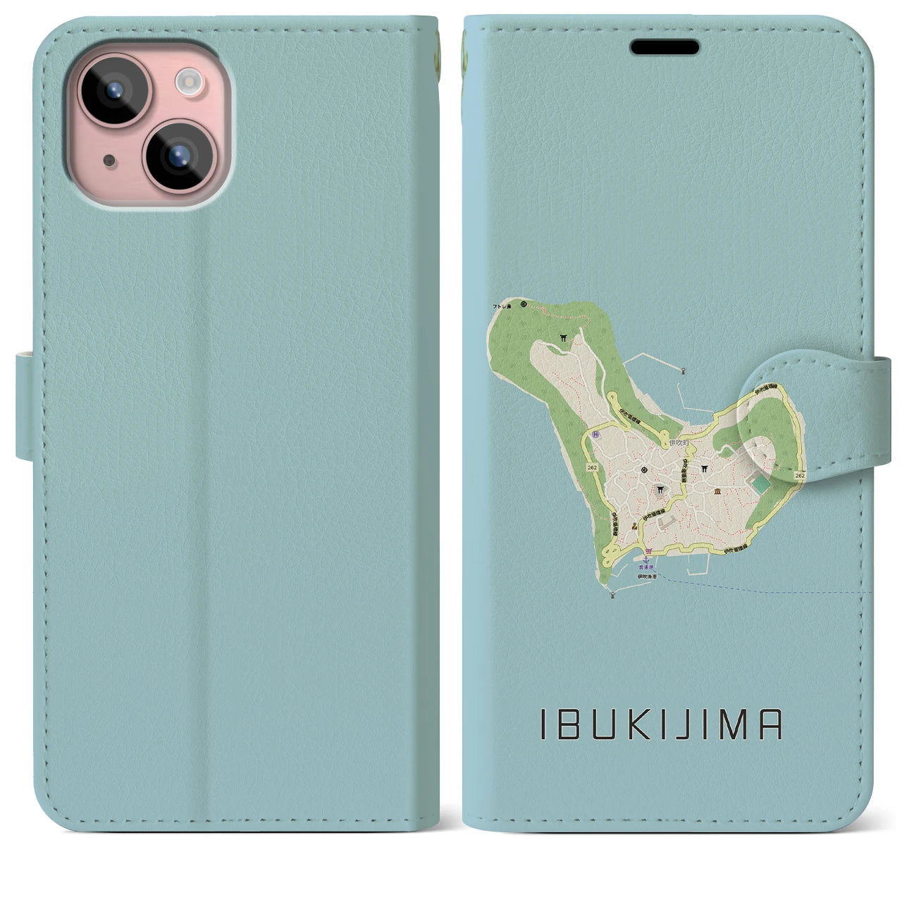 【伊吹島(香川県)】地図柄iPhoneケース(手帳タイプ)