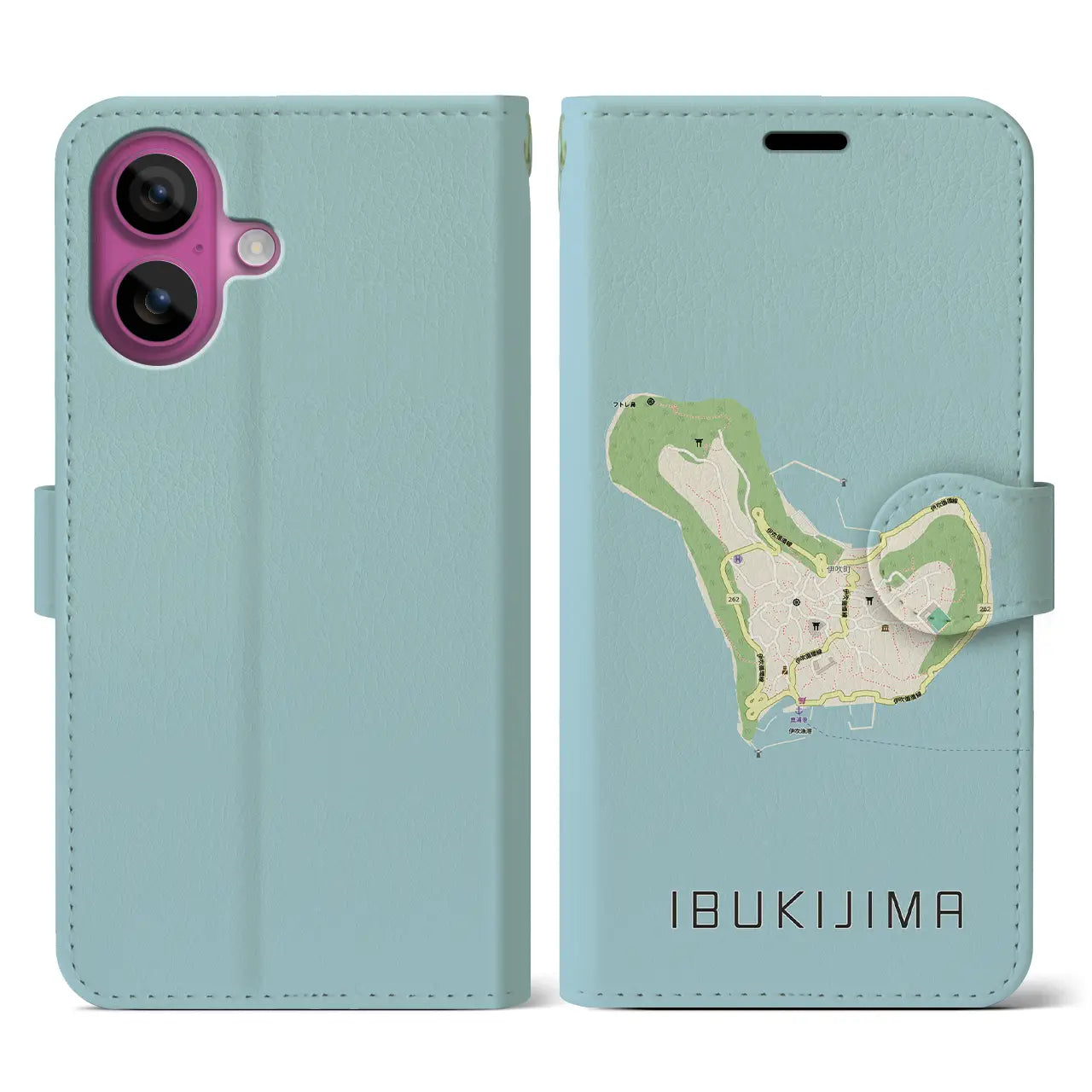 【伊吹島(香川県)】地図柄iPhoneケース(手帳タイプ)