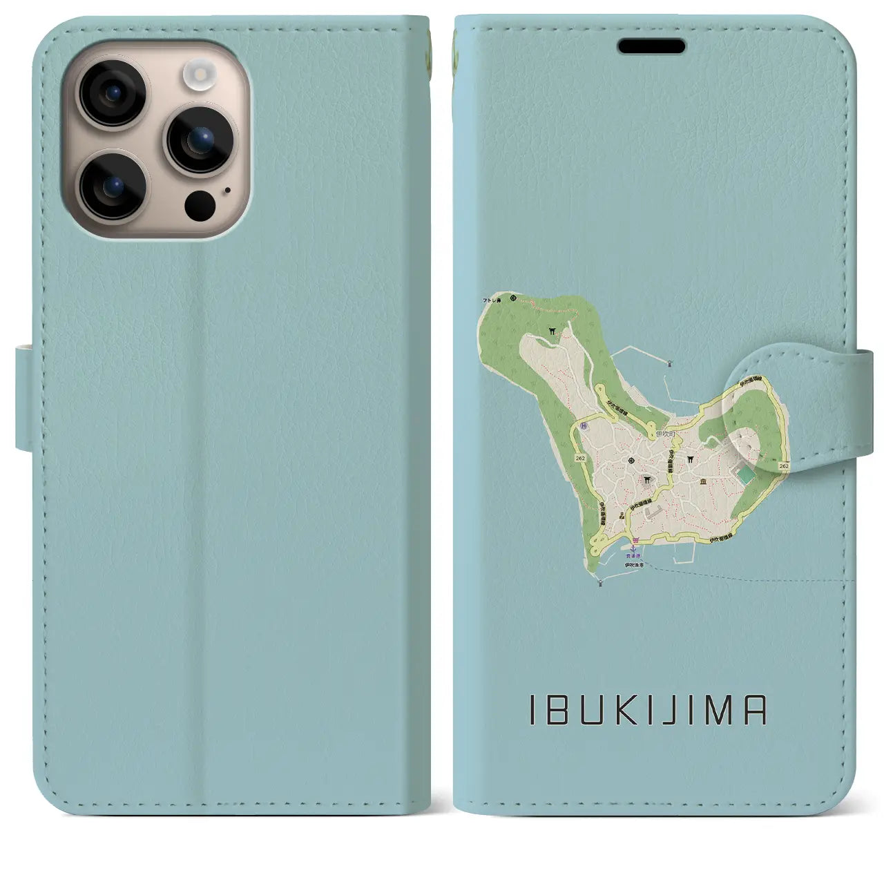 【伊吹島(香川県)】地図柄iPhoneケース(手帳タイプ)
