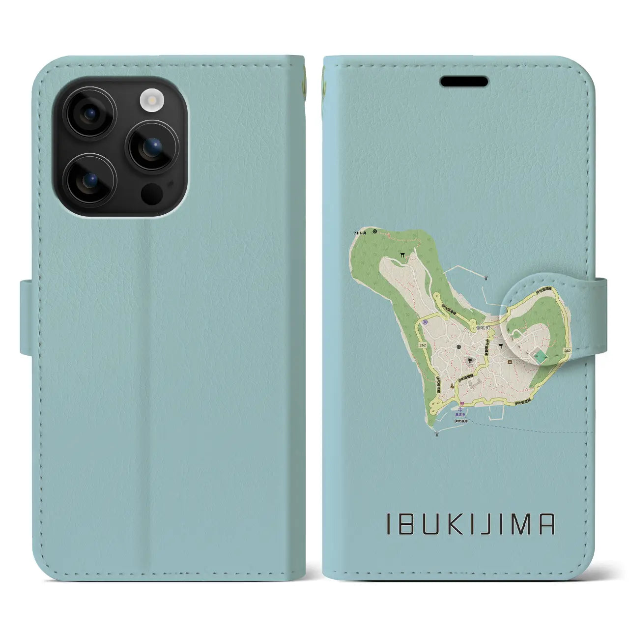 【伊吹島(香川県)】地図柄iPhoneケース(手帳タイプ)