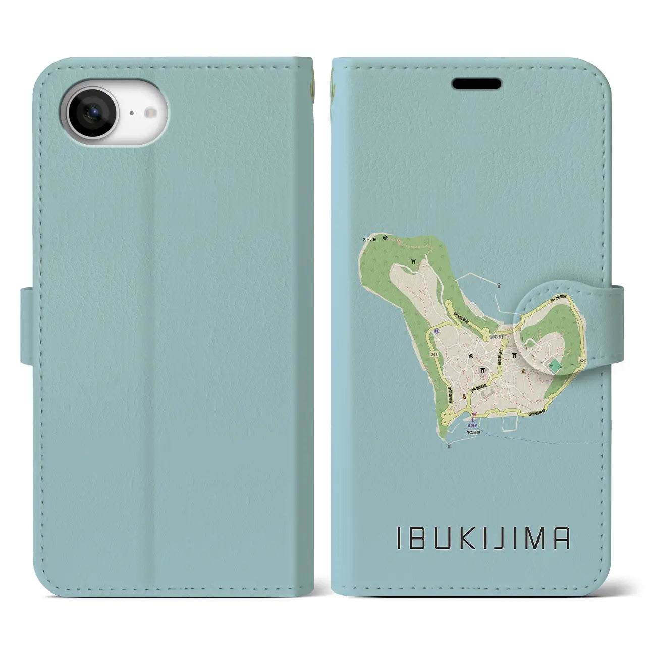 【伊吹島(香川県)】地図柄iPhoneケース(手帳タイプ)