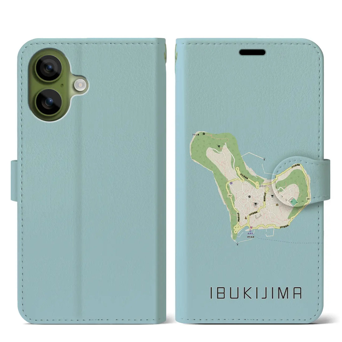 【伊吹島(香川県)】地図柄iPhoneケース(手帳タイプ)モノトーン・iPhone 17 Pro Max 用