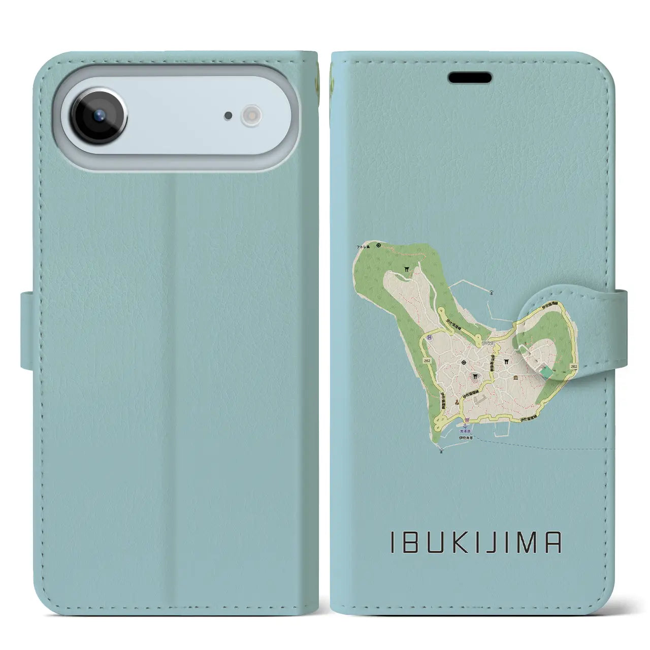 【伊吹島(香川県)】地図柄iPhoneケース(手帳タイプ)