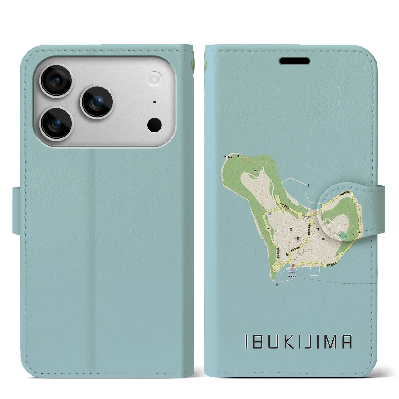 【伊吹島(香川県)】地図柄iPhoneケース(手帳タイプ)