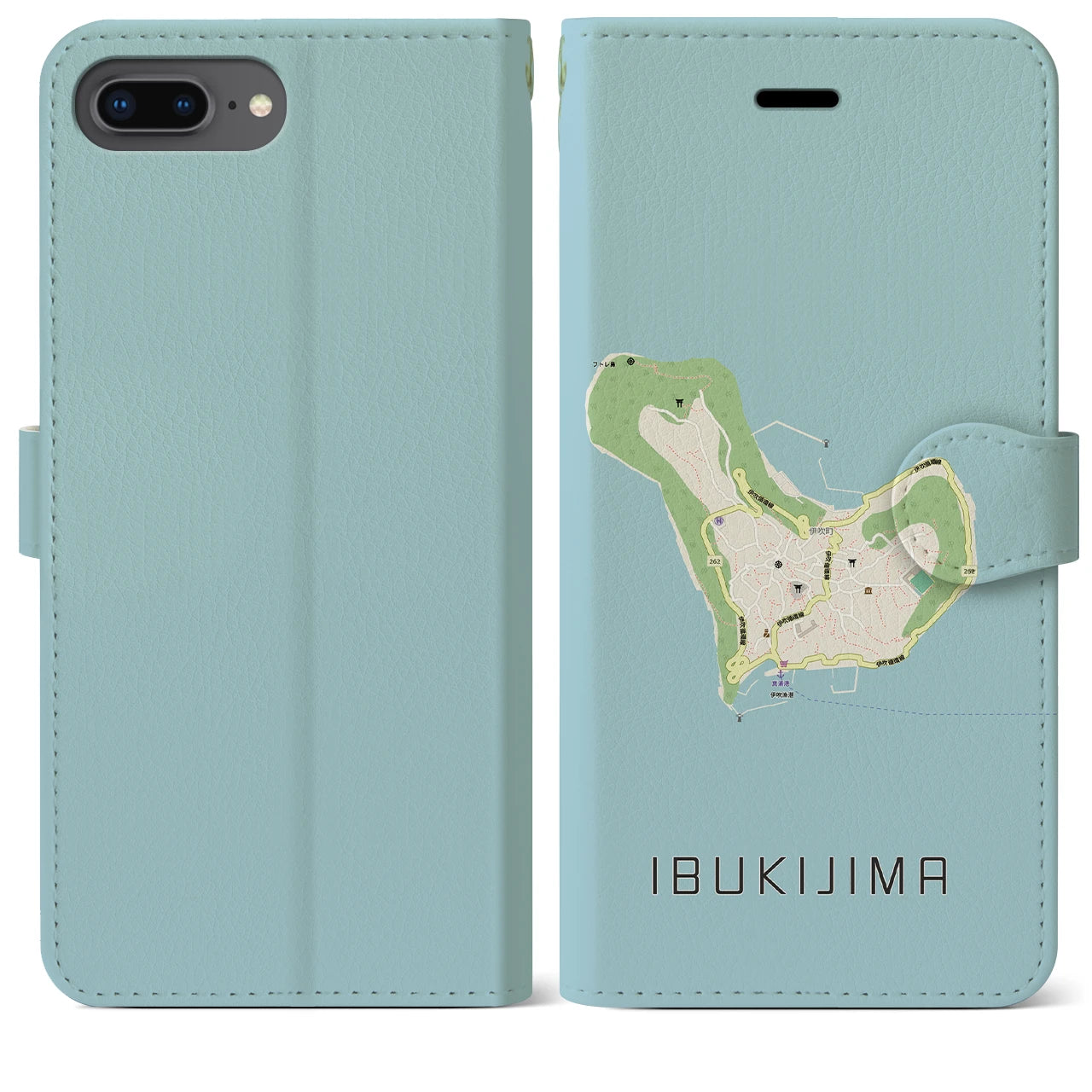 【伊吹島(香川県)】地図柄iPhoneケース(手帳タイプ)