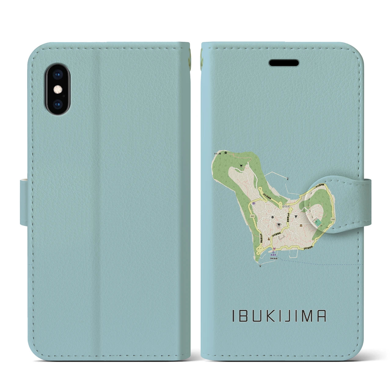 【伊吹島(香川県)】地図柄iPhoneケース(手帳タイプ)