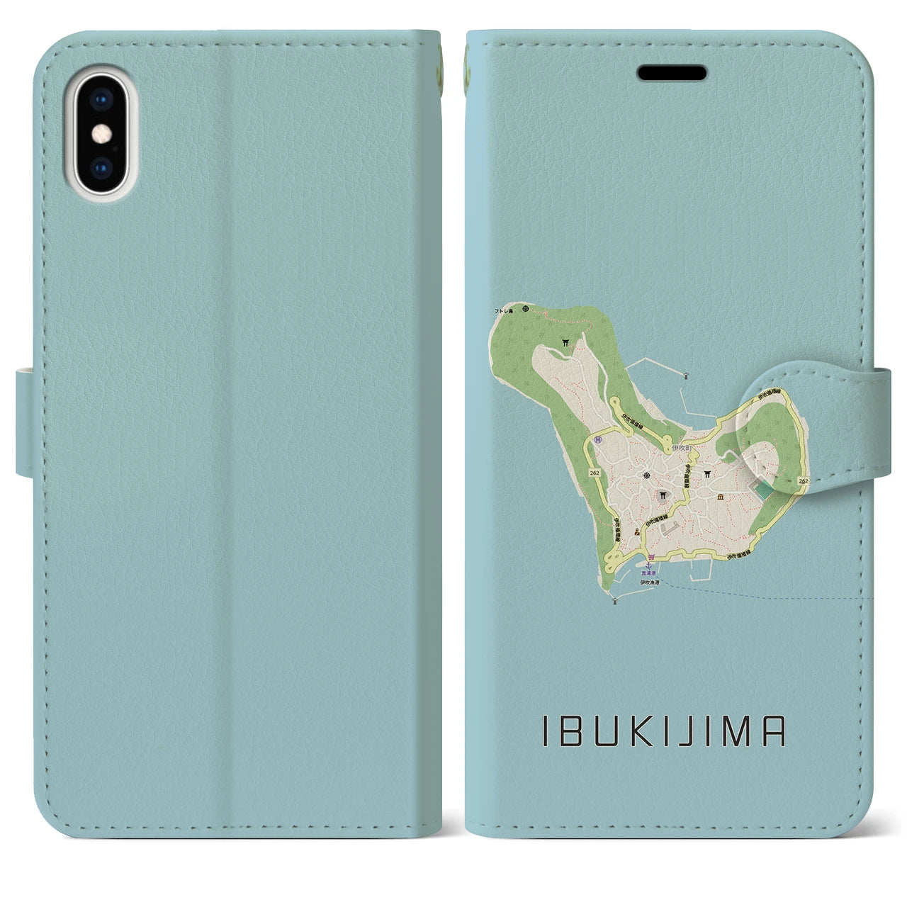 【伊吹島(香川県)】地図柄iPhoneケース(手帳タイプ)