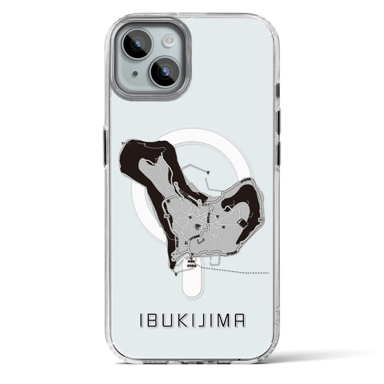 【伊吹島(香川県)】地図柄iPhoneケース(MagSafeタイプ)