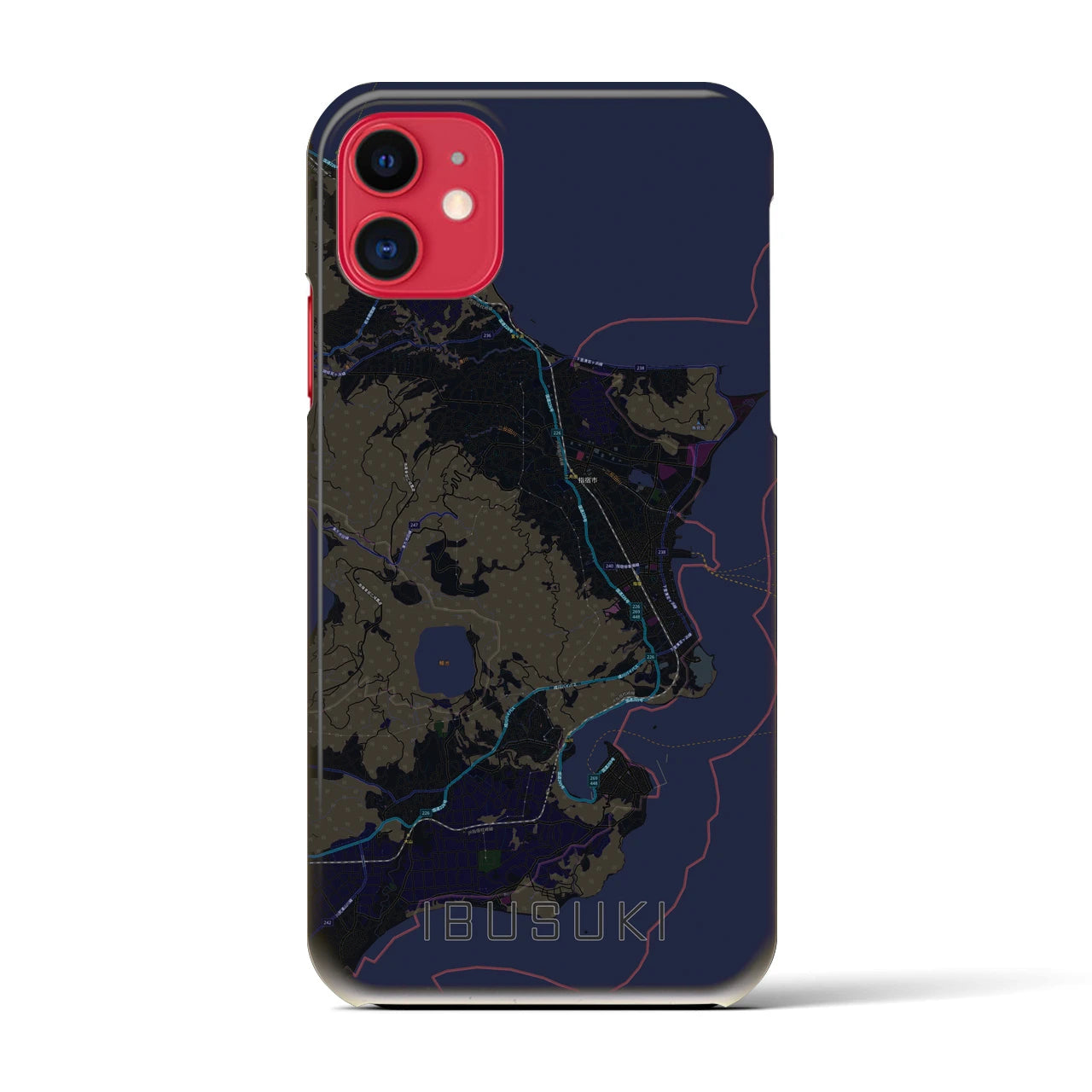 【指宿(鹿児島県)】地図柄iPhoneケース(バックカバータイプ)