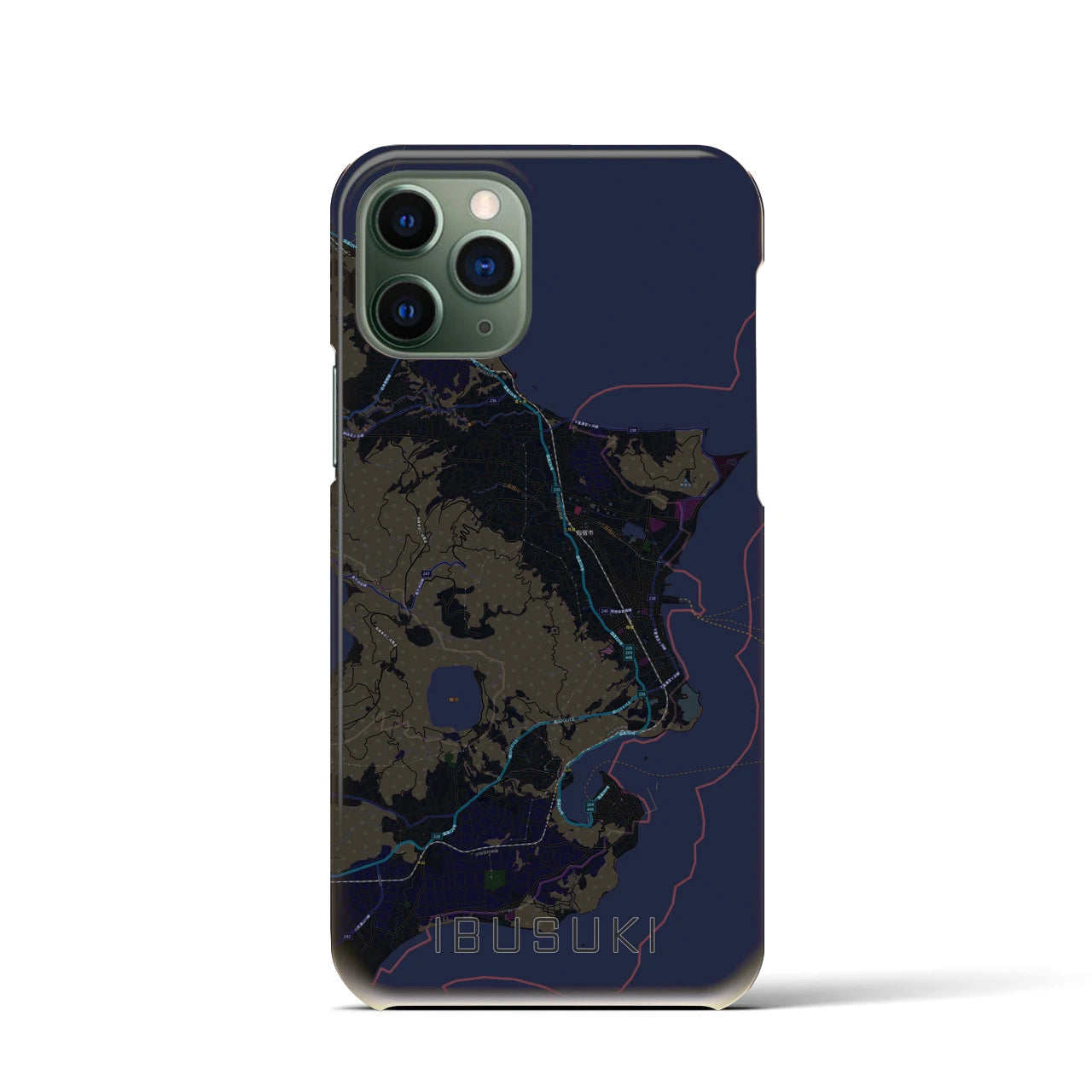 【指宿(鹿児島県)】地図柄iPhoneケース(バックカバータイプ)