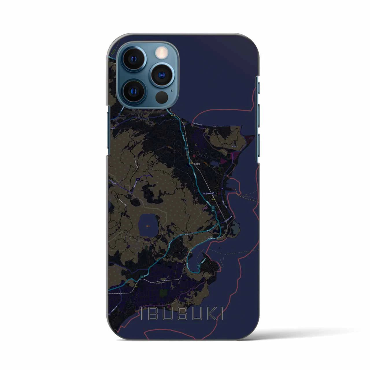 【指宿(鹿児島県)】地図柄iPhoneケース(バックカバータイプ)