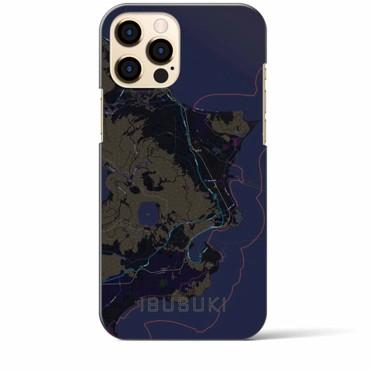【指宿(鹿児島県)】地図柄iPhoneケース(バックカバータイプ)