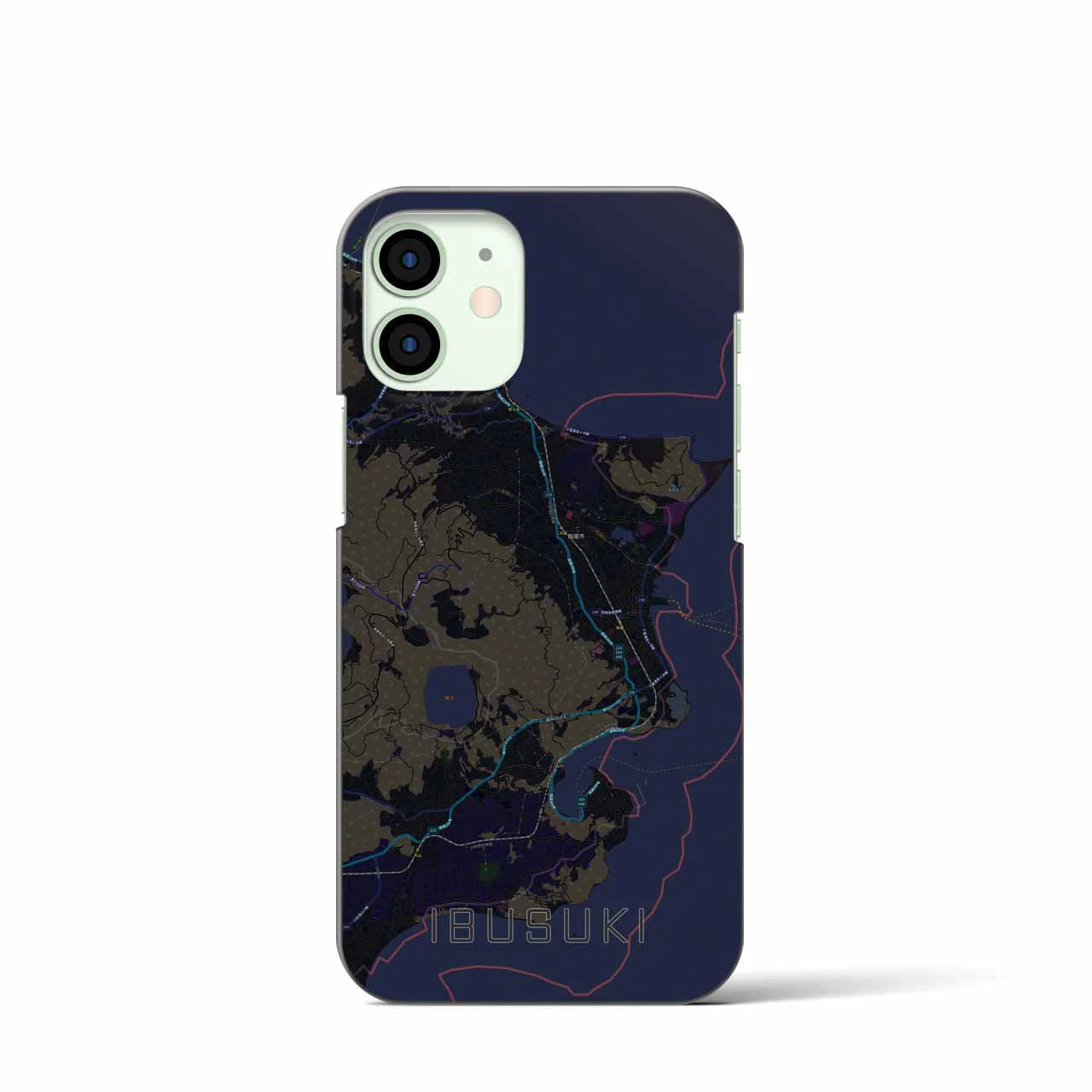 【指宿(鹿児島県)】地図柄iPhoneケース(バックカバータイプ)