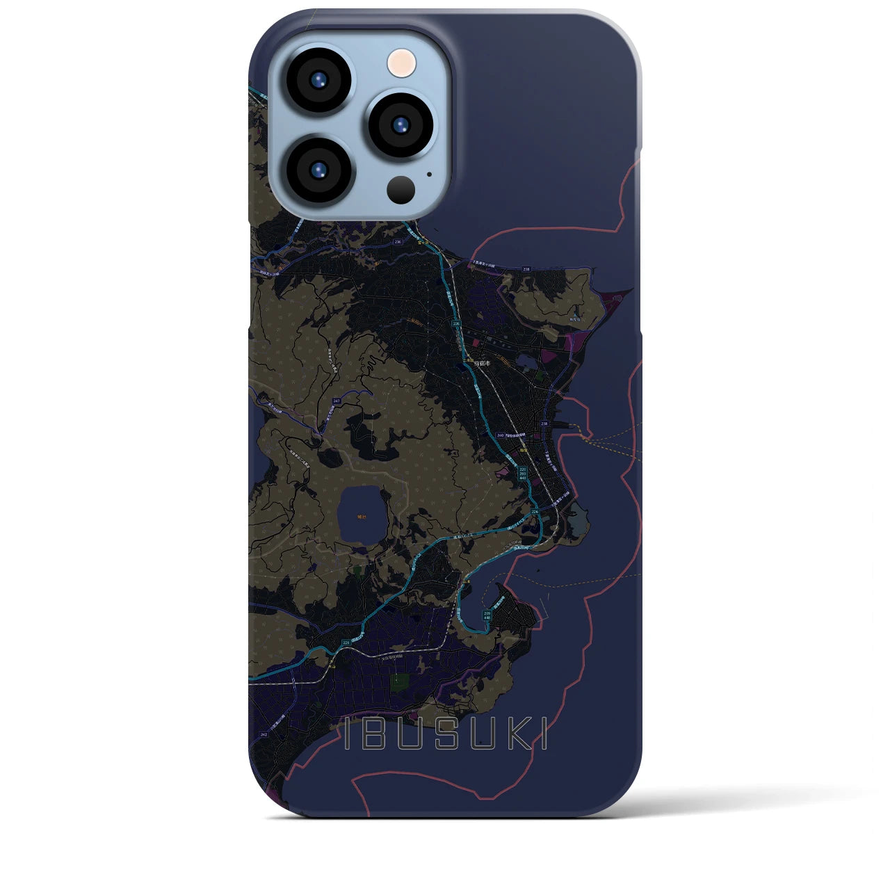 【指宿(鹿児島県)】地図柄iPhoneケース(バックカバータイプ)