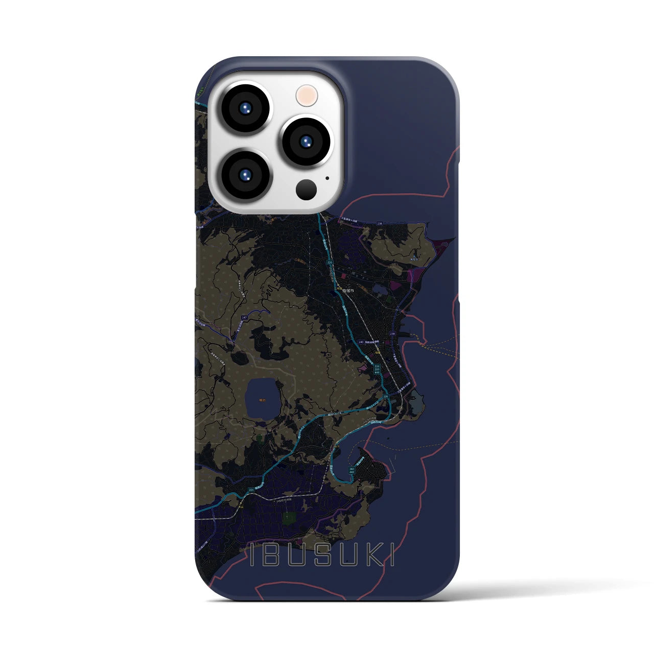 【指宿(鹿児島県)】地図柄iPhoneケース(バックカバータイプ)