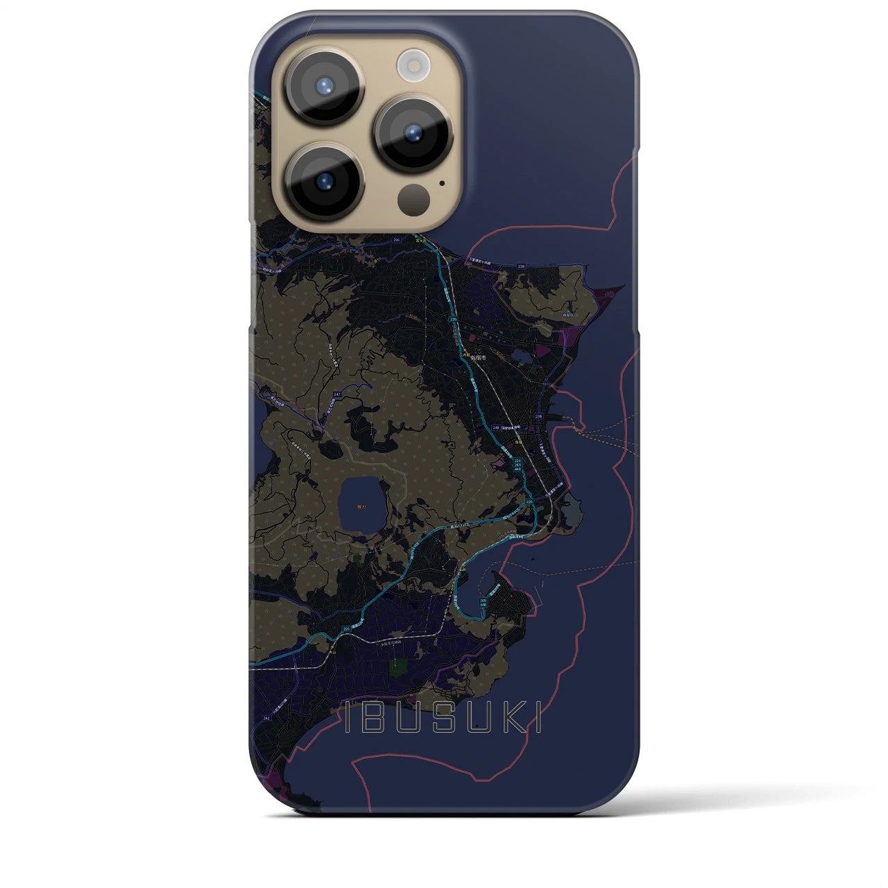 【指宿(鹿児島県)】地図柄iPhoneケース(バックカバータイプ)
