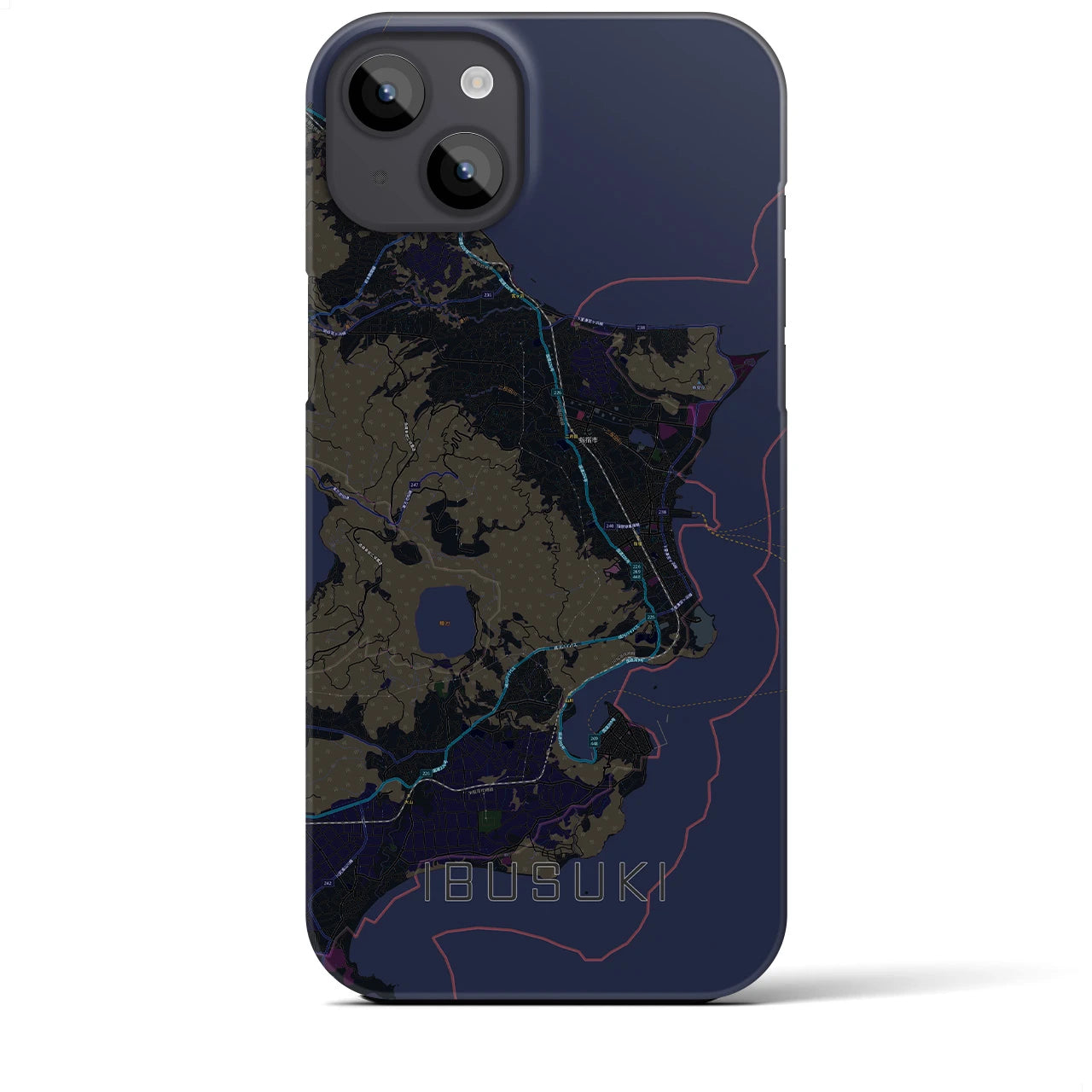 【指宿(鹿児島県)】地図柄iPhoneケース(バックカバータイプ)