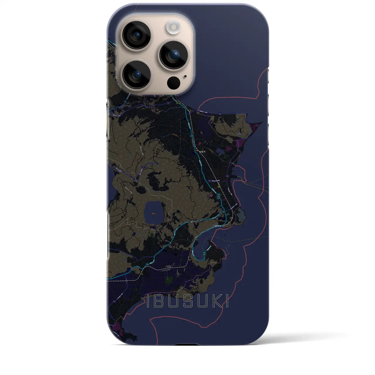 【指宿(鹿児島県)】地図柄iPhoneケース(バックカバータイプ)