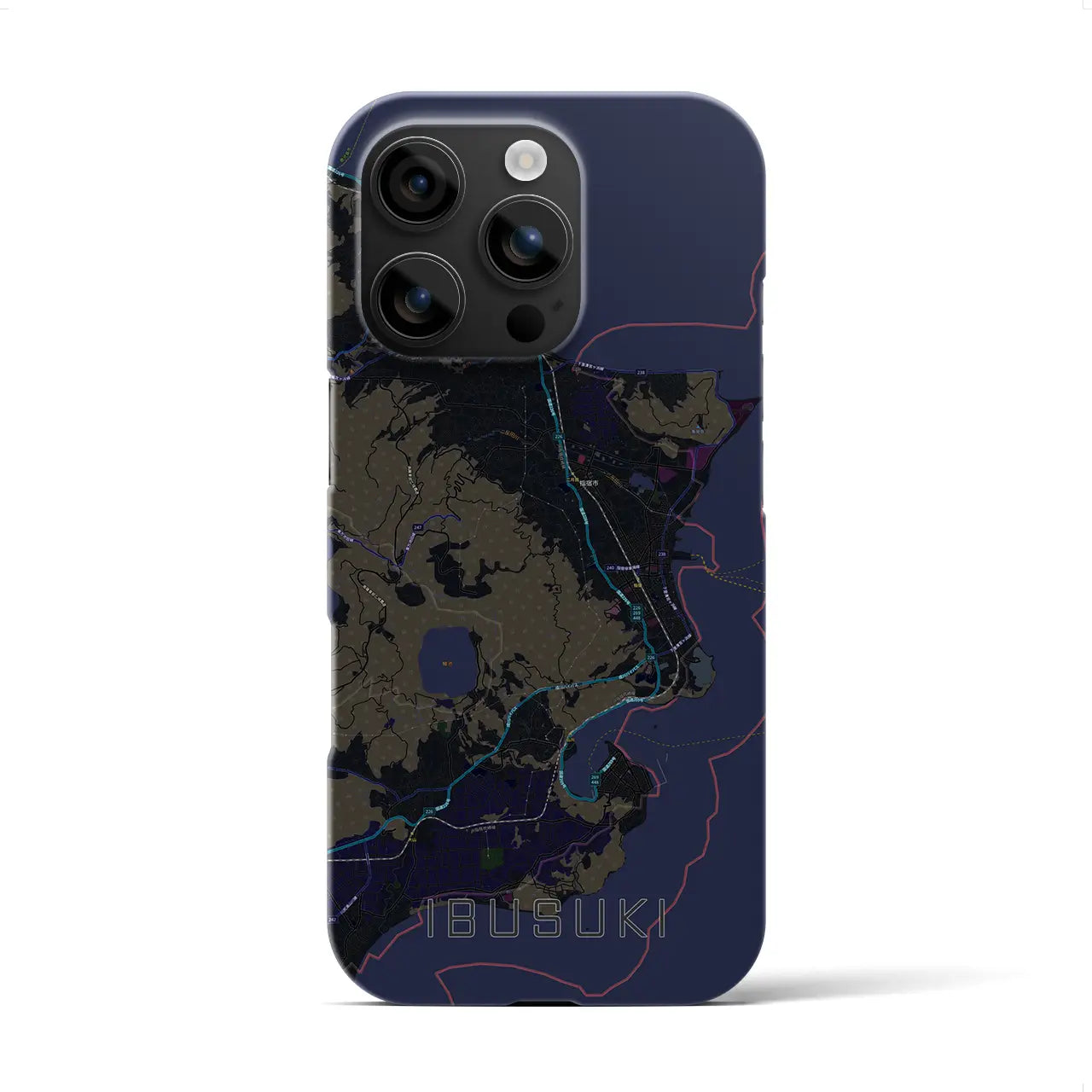 【指宿(鹿児島県)】地図柄iPhoneケース(バックカバータイプ)