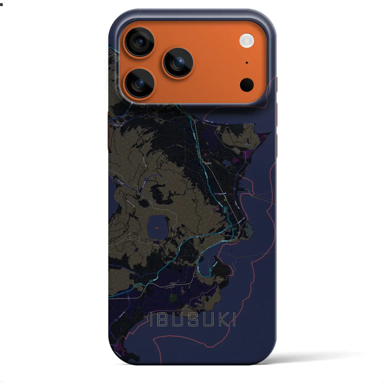 【指宿(鹿児島県)】地図柄iPhoneケース(バックカバータイプ)