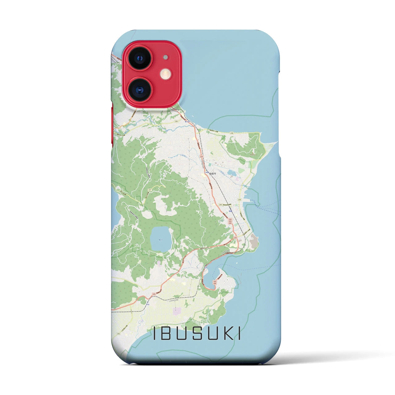 【指宿(鹿児島県)】地図柄iPhoneケース(バックカバータイプ)