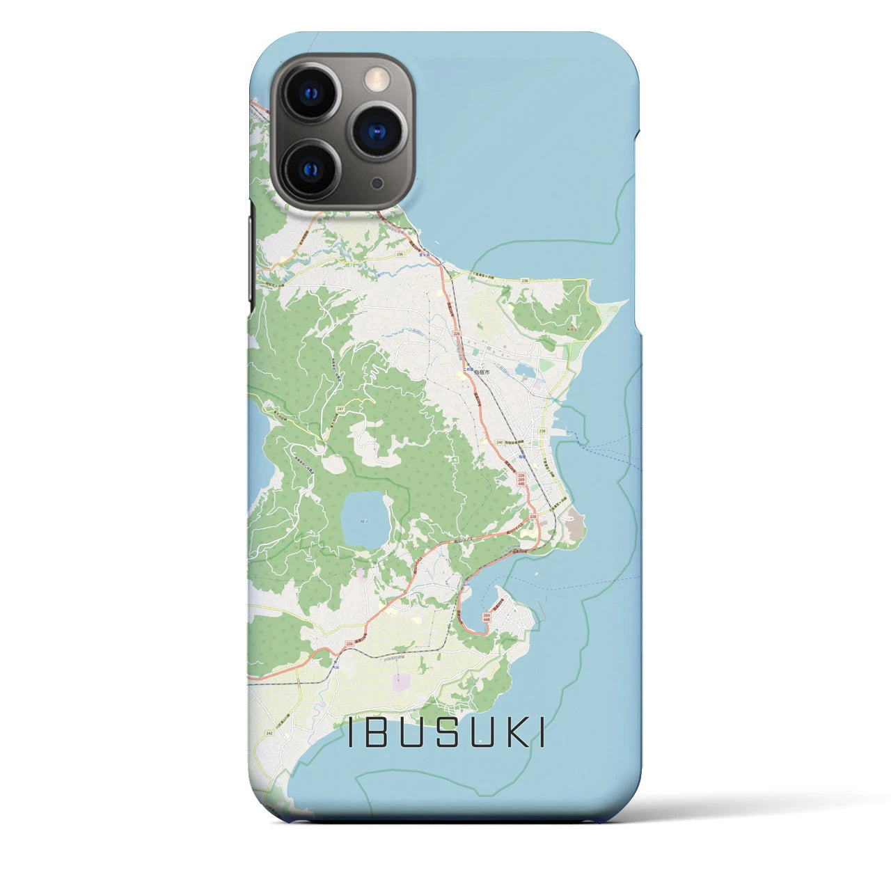 【指宿(鹿児島県)】地図柄iPhoneケース(バックカバータイプ)