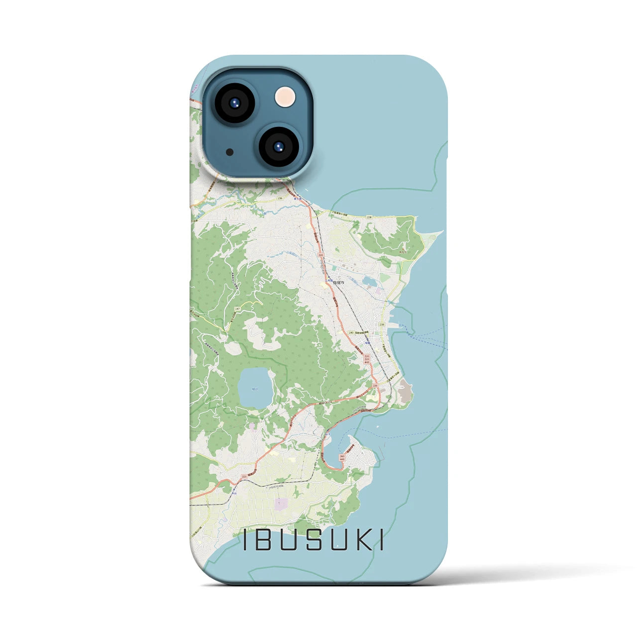【指宿(鹿児島県)】地図柄iPhoneケース(バックカバータイプ)