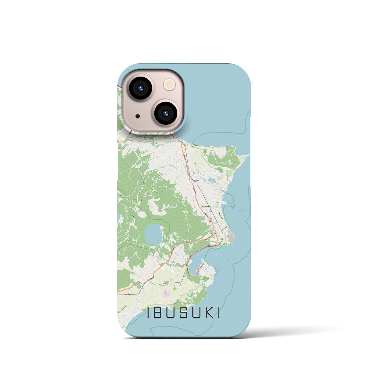 【指宿(鹿児島県)】地図柄iPhoneケース(バックカバータイプ)