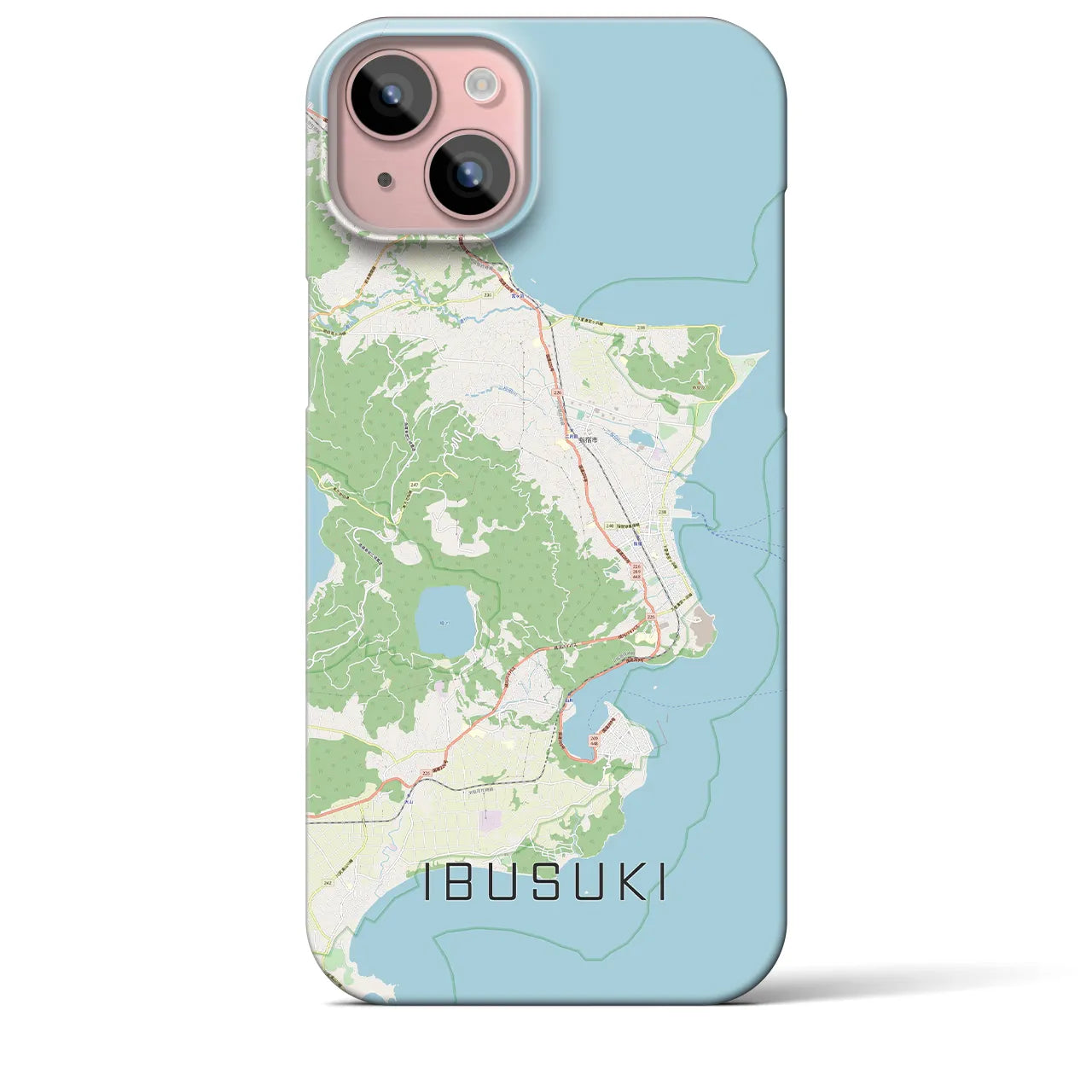 【指宿(鹿児島県)】地図柄iPhoneケース(バックカバータイプ)