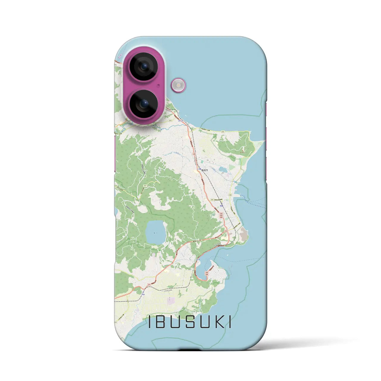 【指宿(鹿児島県)】地図柄iPhoneケース(バックカバータイプ)