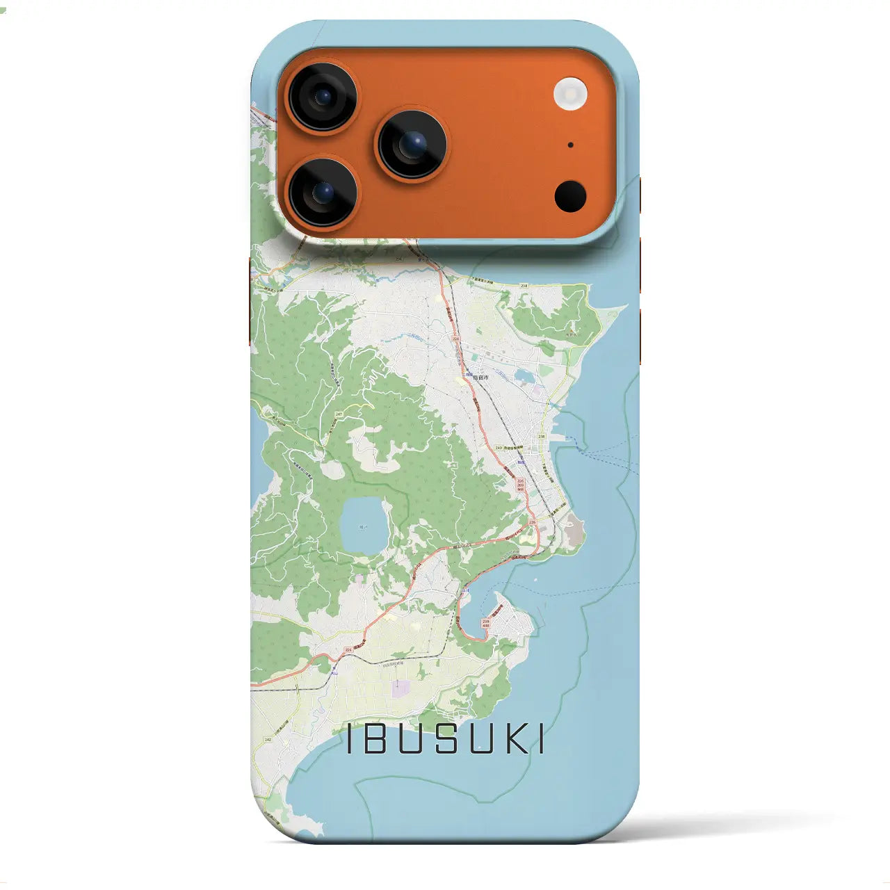 【指宿(鹿児島県)】地図柄iPhoneケース(バックカバータイプ)
