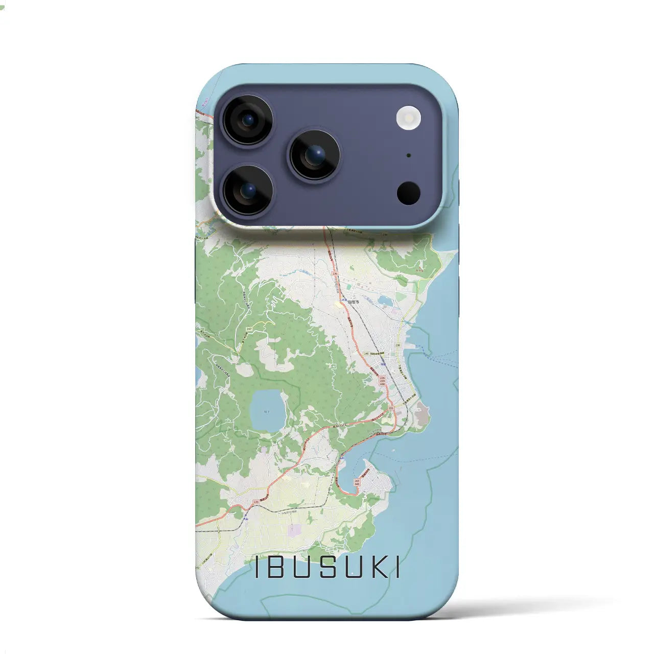 【指宿(鹿児島県)】地図柄iPhoneケース(バックカバータイプ)