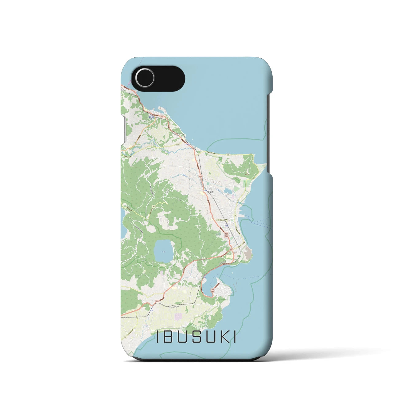 【指宿(鹿児島県)】地図柄iPhoneケース(バックカバータイプ)