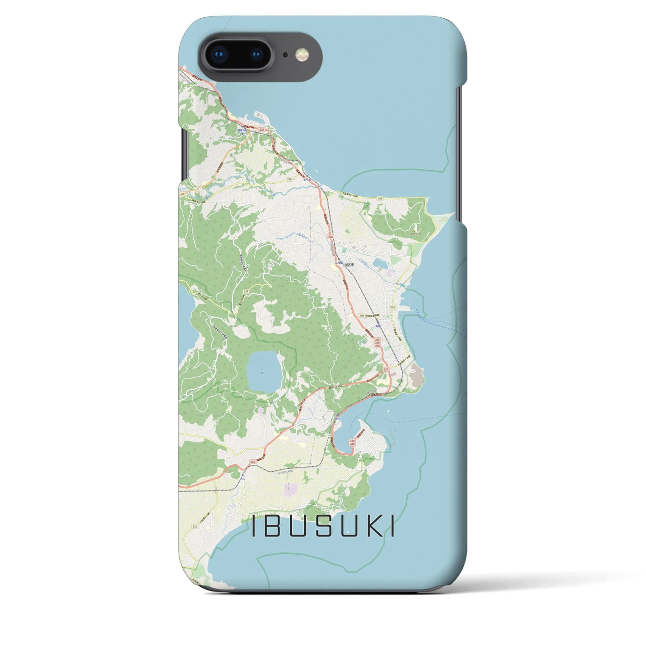 【指宿(鹿児島県)】地図柄iPhoneケース(バックカバータイプ)