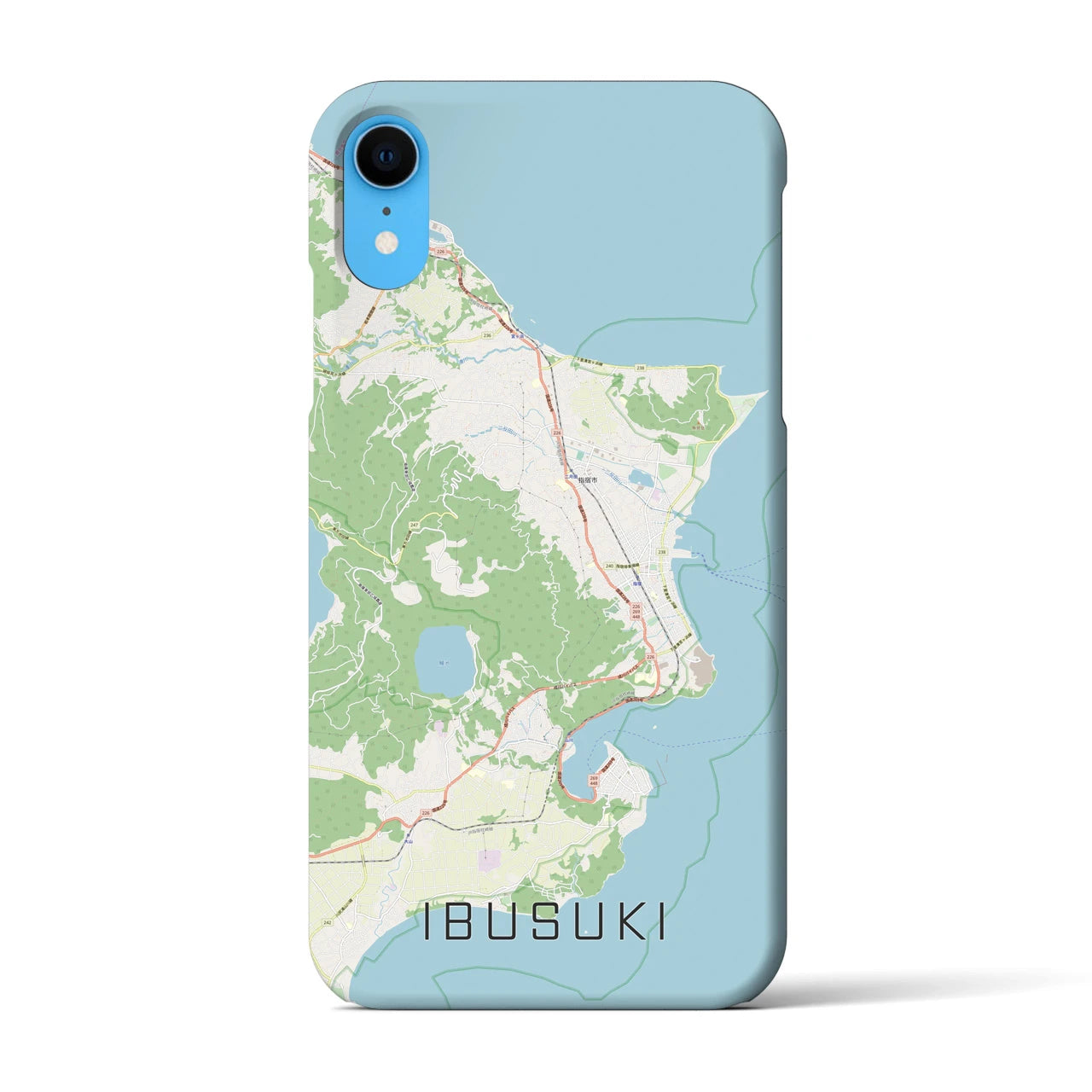 【指宿(鹿児島県)】地図柄iPhoneケース(バックカバータイプ)