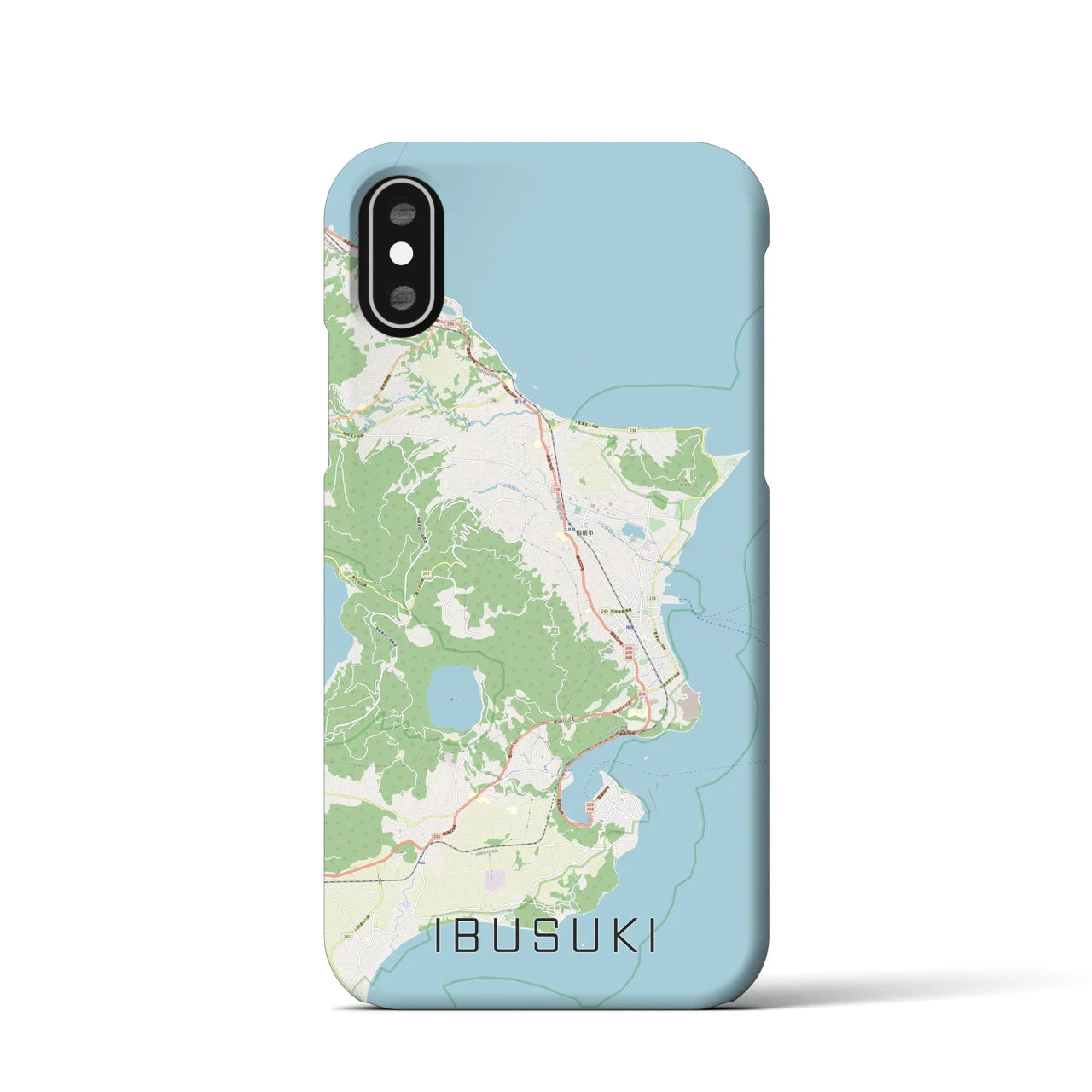 【指宿(鹿児島県)】地図柄iPhoneケース(バックカバータイプ)