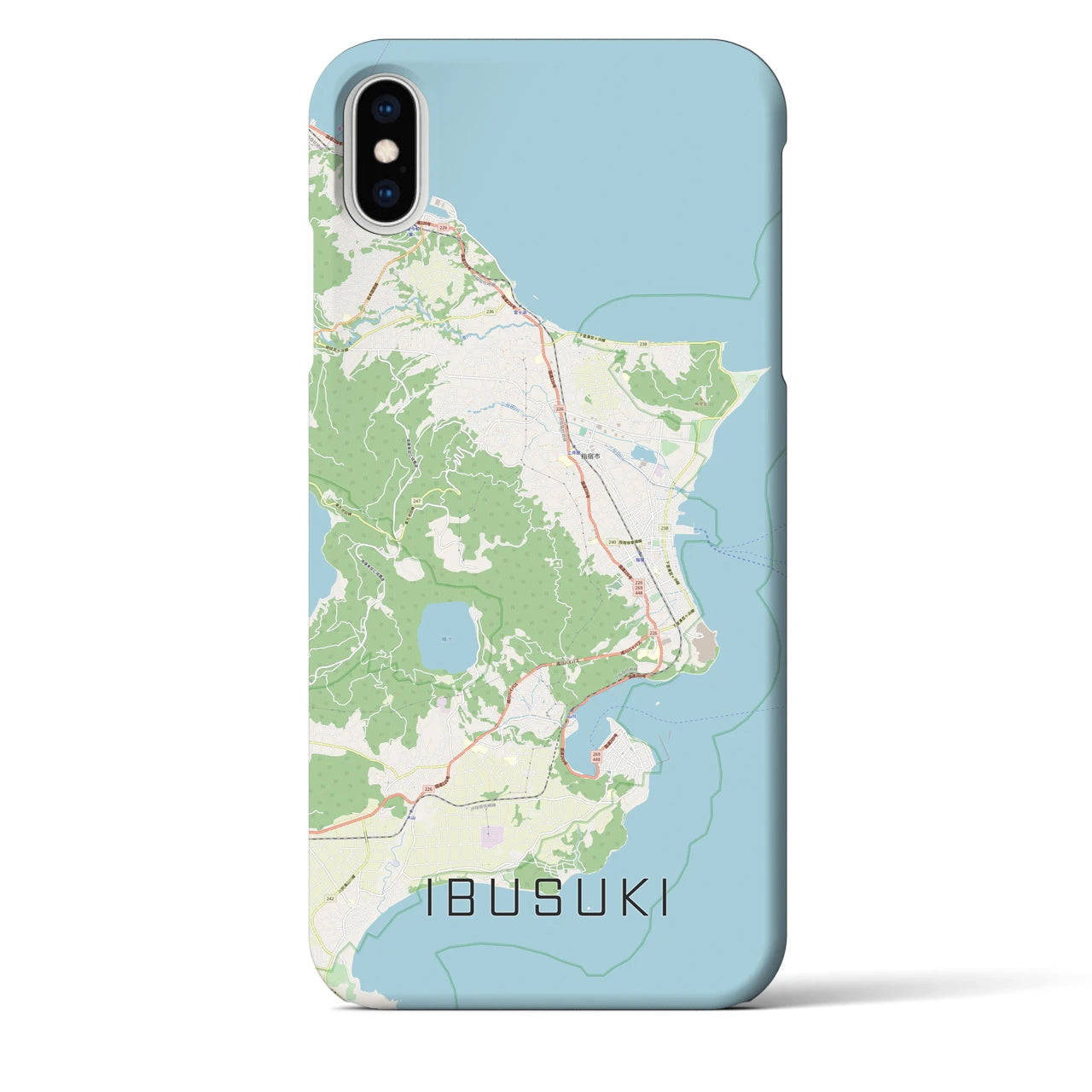 【指宿(鹿児島県)】地図柄iPhoneケース(バックカバータイプ)