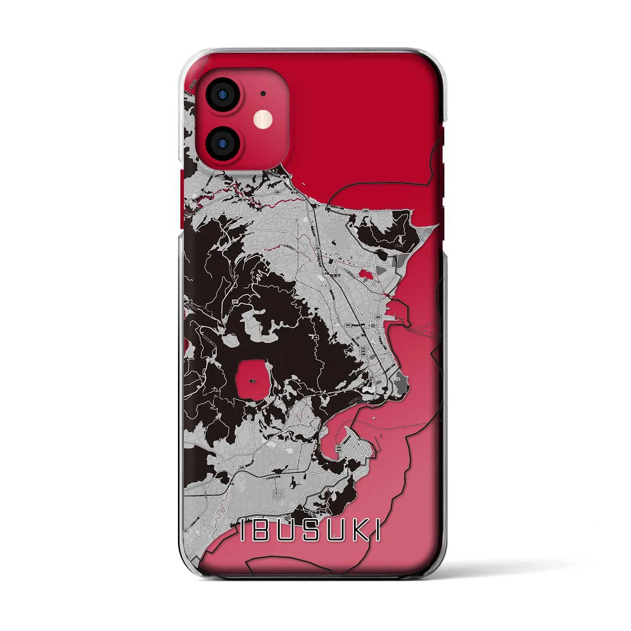 【指宿(鹿児島県)】地図柄iPhoneケース(クリアタイプ)