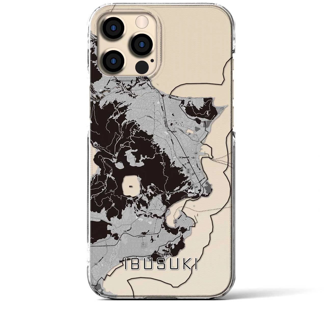 【指宿(鹿児島県)】地図柄iPhoneケース(クリアタイプ)