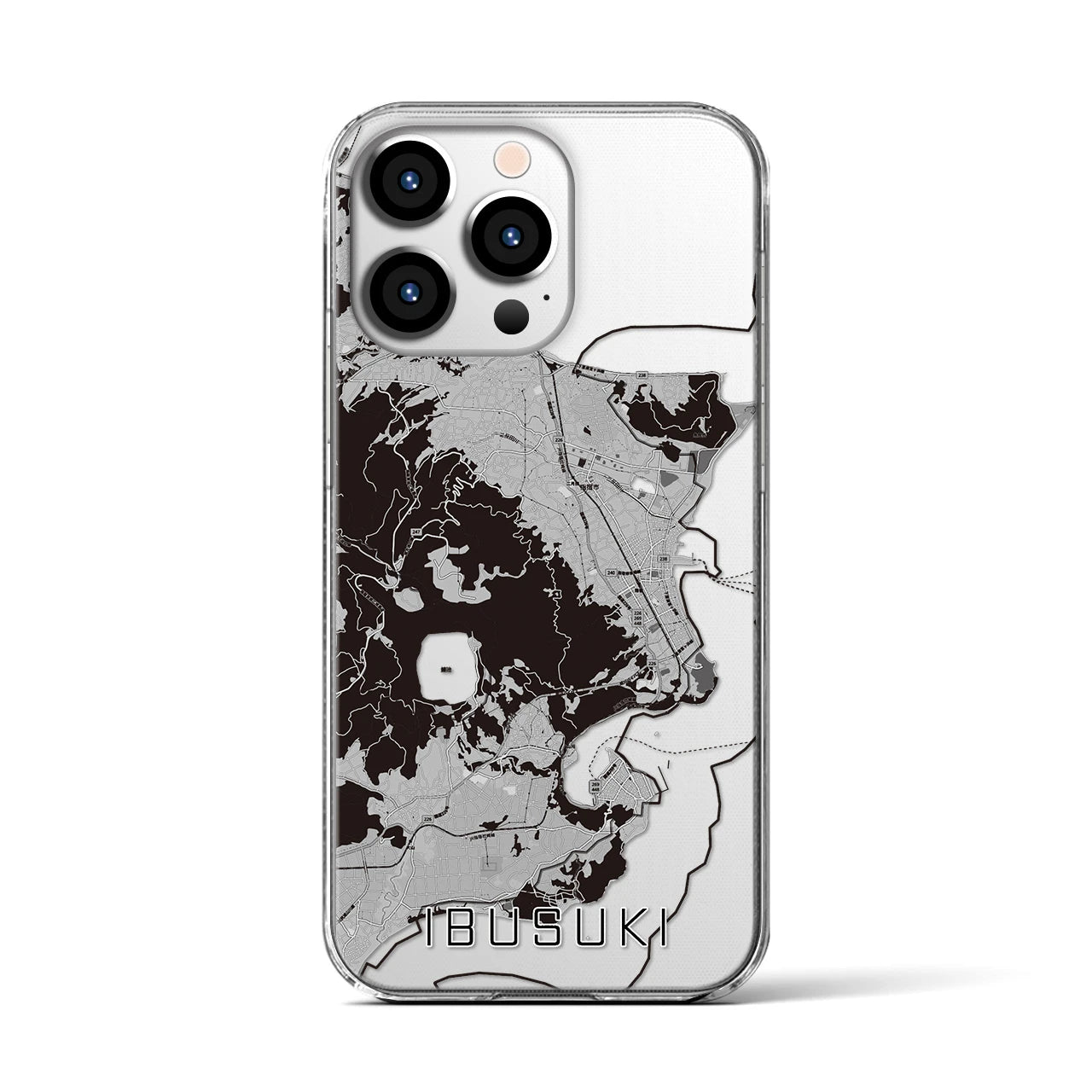 【指宿(鹿児島県)】地図柄iPhoneケース(クリアタイプ)