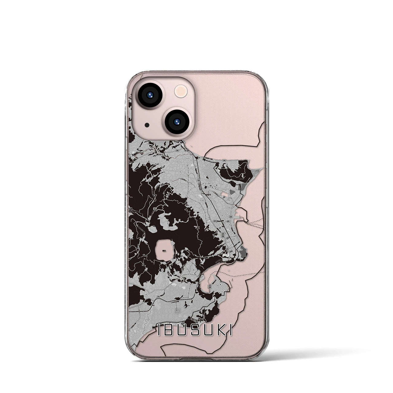 【指宿(鹿児島県)】地図柄iPhoneケース(クリアタイプ)