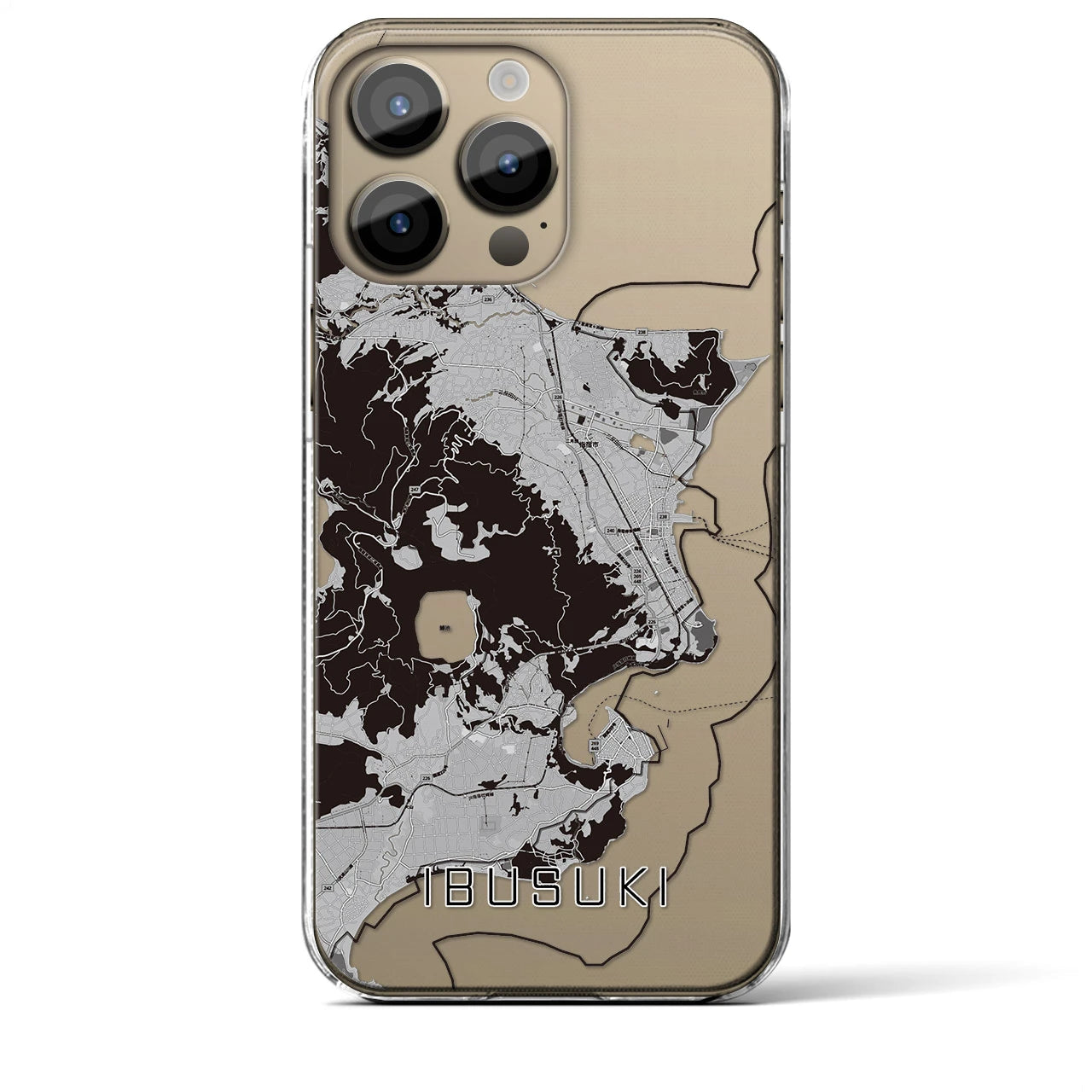 【指宿(鹿児島県)】地図柄iPhoneケース(クリアタイプ)