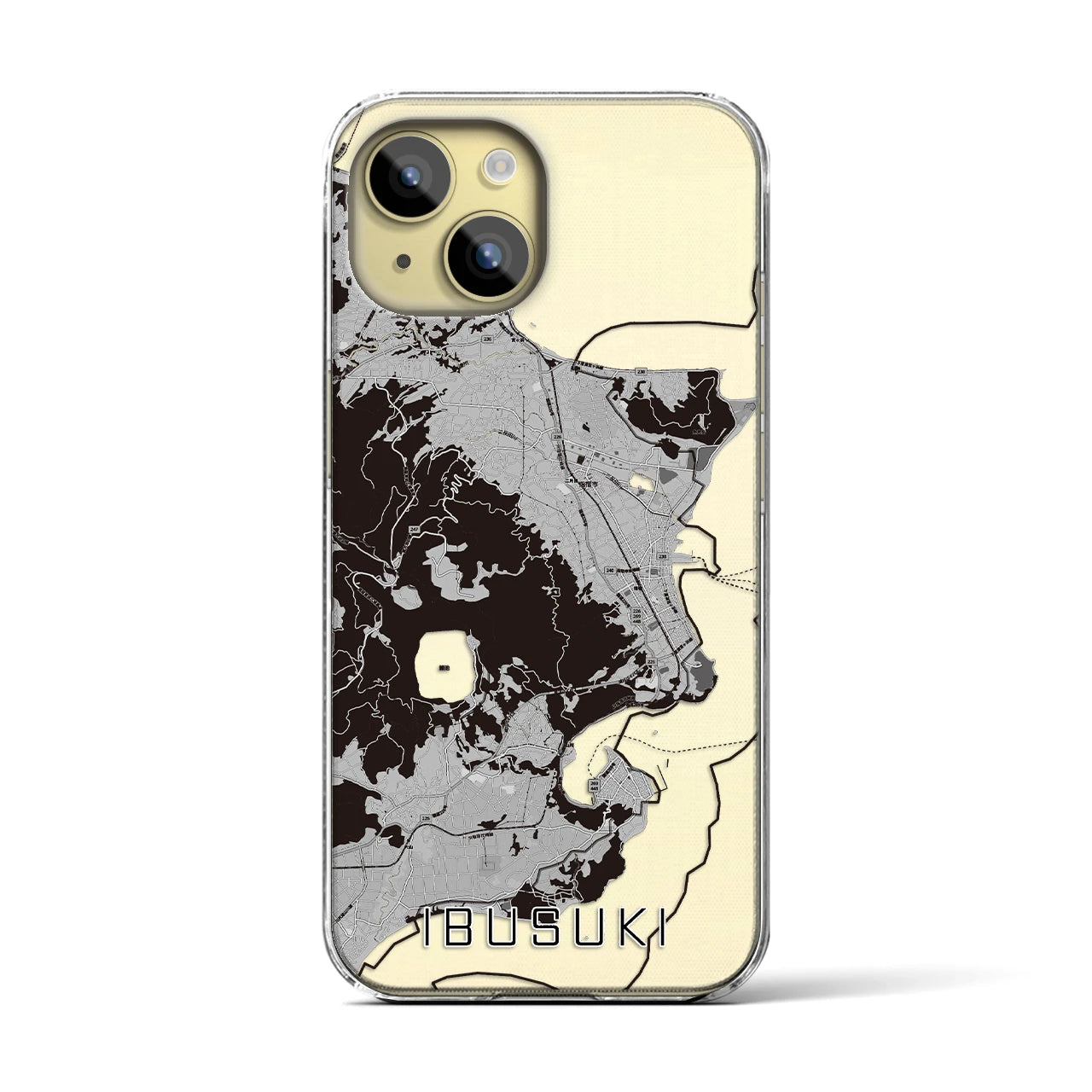 【指宿(鹿児島県)】地図柄iPhoneケース(クリアタイプ)