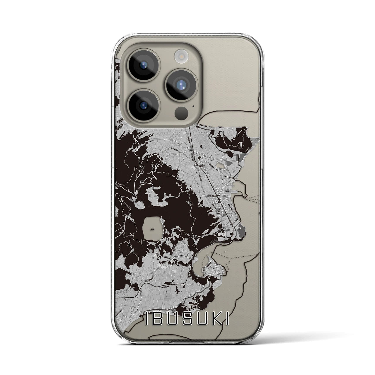 【指宿(鹿児島県)】地図柄iPhoneケース(クリアタイプ)